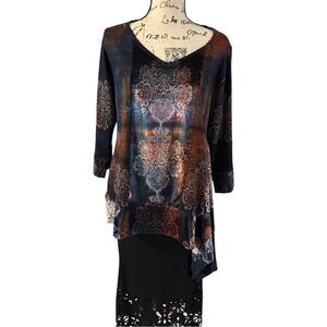 One World fall/winter handkerchief style top size XL